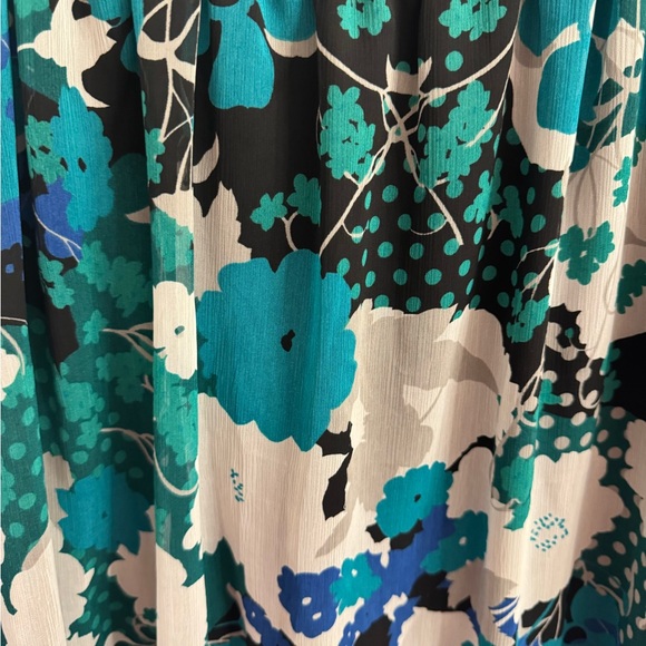 AB Studio XL Teal Floral Top - Picture 3 of 7
